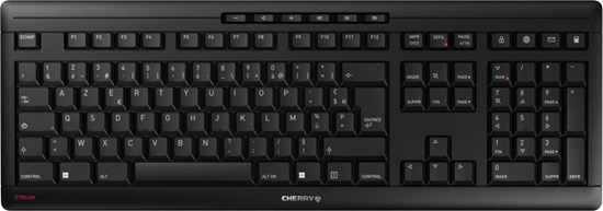 Изображение Cherry Stream Wireless tastatūra Universāls RF bezvadu + USB AZERTY Franču Melns