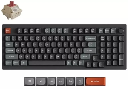 Attēls no Klawiatura Keychron V5 Max Wireless (V5U-D1) - US Layout - Hot-Swappable Silk POM Red - Black (Czarny) Mechanin Belaid dze Klawiatura