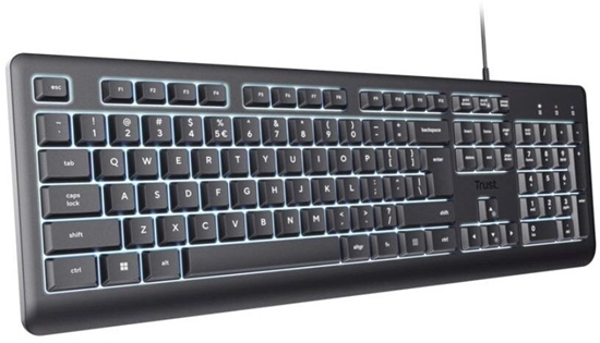 Изображение Klawiatura Trust TRUST klawiatura Primo, membranowa, USB-C, podwietlana, czarny