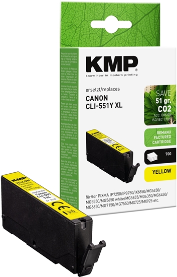 Picture of KMP Tinte yellow ersetzt Canon CLI-551 Y XL 6446B001