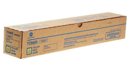 Picture of Konica Minolta TN221Y (A8K3250) Toner Cartridge, Yellow