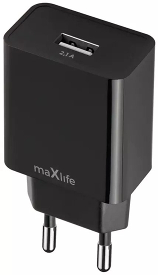 Изображение Maxlife adowarka sieciowa MXTC-11 1x USB 2,1A czarna