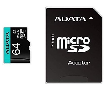 Picture of MEMORY MICRO SDXC 64GB W/ADAP./AUSDX64GUI3V30SA2-RA1 ADATA