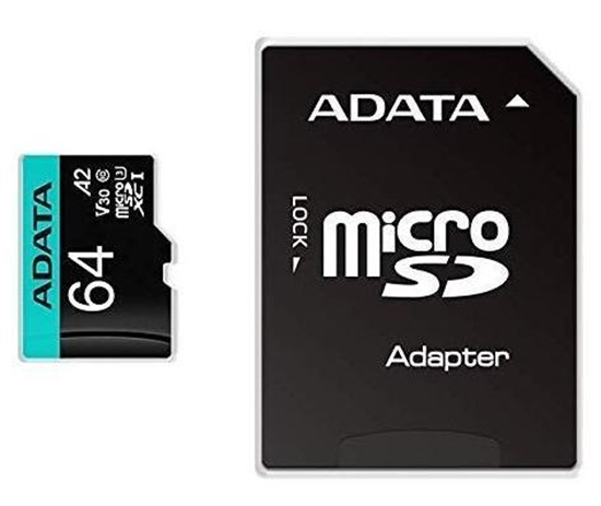Picture of MEMORY MICRO SDXC 64GB W/ADAP./AUSDX64GUI3V30SA2-RA1 ADATA