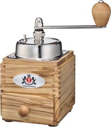Picture of Mynek do kawy Zassenhaus Mynek Zassenhaus Montevideo do kawy z korbk, 18x10x10 cm, poj.50 g, drewno oliwne i stal