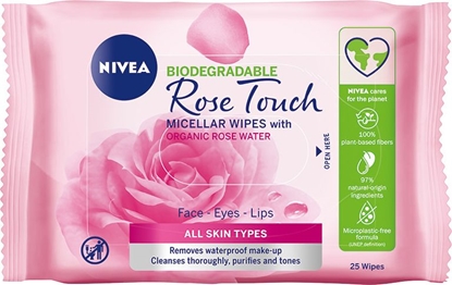 Attēls no Nivea Rose Touch Micelarne chusteczki oczyszczajce 25 szt.