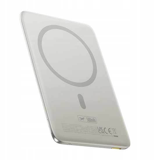 Picture of Powerbank Baseus PicoGo AM41 Ultra-Slim 5000mAh 20W kompatybilny z MagSafe z kablem Bases Simple USB-C 60W 30cm - tytanowy