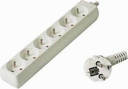 Attēls no PremiumCord Przeduacz 230V 10m, 6 gniazdek, biaa