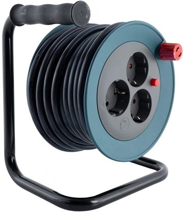 Attēls no REV Kabeltrommel Mini 3-fach 10m petrol/schwarz        0010042100