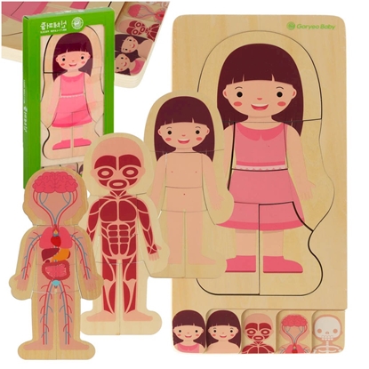 Attēls no RoGer Wooden Puzzle “Human Body” Girl
