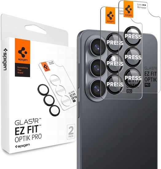Изображение Spigen Osona aparatu Spigen Glas.Tr Ez Fit Optik Pro HD 2-pack na Samsung Galaxy S26+ - czarne