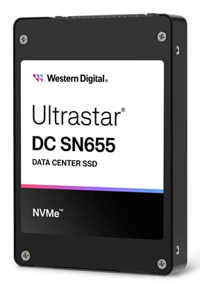 Picture of SSD|WESTERN DIGITAL|SSD series Ultrastar DC SN655|3.84TB|PCIe Gen4|NVMe|NAND flash technology TLC|Write speed 2600 MBytes/sec|Read speed 6800 MBytes/sec|Form Factor U.3|MTBF 25000000 hours|0TS2461