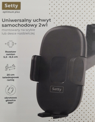 Picture of Uchwyt samochodowy 2w1 Setty Optimum Plus  PCH-02 czarny