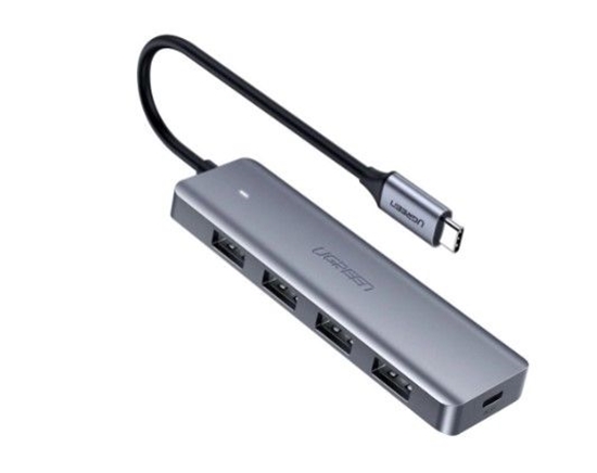 Изображение Ugreen 4-Port USB3.0 Hub with USB-C Power Supply Grey