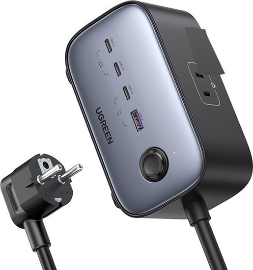 Picture of Ugreen Power Strip DigiNest Cube 65W - 3 x Schuko  2xUSB-A  2xUSB-C  GaN  3680W CD268  1.8m - 60113