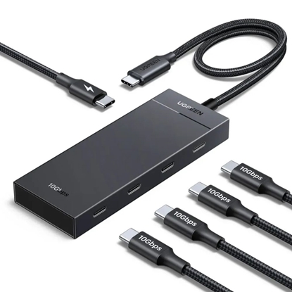 Attēls no Ugreen USB-C Hub to 4x USB-C 3.2 / 1x USB-C 100W PD CM806 Black