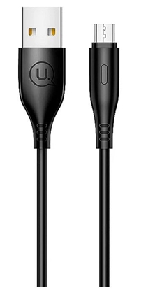 Picture of USAMS Apple US-SJ266 U18 Flexi PVC Universal Lightning to USB Data & Fast 2A Charger Round Plug Cable 1m Black