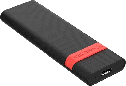 Attēls no Verbatim Verbatim 32261 obudowa do dysków twardych Obudowa SSD Czarny, Czerwony M.2 Zasilane prze USB