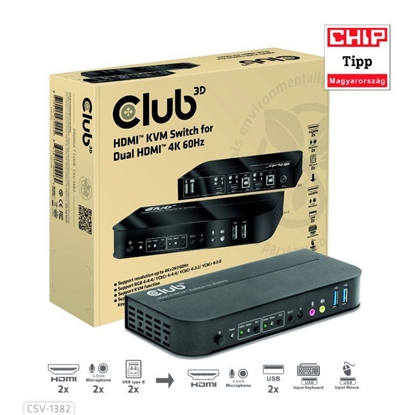 Изображение VIDEO SWITCH KVM HDMI 2PORT/CSV-1382 CLUB3D