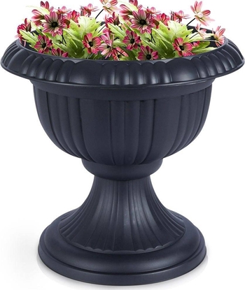 Изображение Vilde Doniczka ogrodowa plastikowa szara kielich 39x36 cm