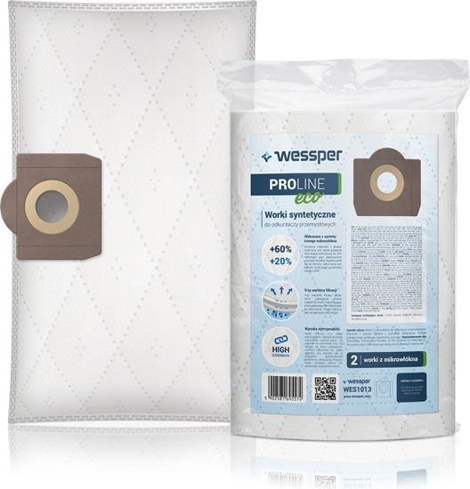 Изображение Worek do odkurzacza Wessper do Rowenta RU 100 110 200 600, EINHELL DUO 1250, INOX 1250 20 - syntetyczne 2 sztuki