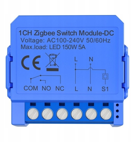 Изображение 1-kanaowy modu przecznika ZigBee ze stykiem beznapiciowym  Avatto ZWSM16-DC32V-1