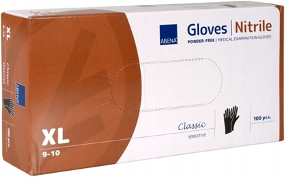 Изображение Abena Examination glove, ABENA Classic Sensitive, XL, black, nitrile, powder-free - (100 pcs.)
