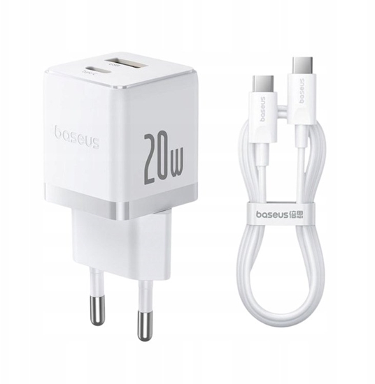 Picture of adowarka Baseus adowarka cienna Palm 20W USB + USB-C QC3.0 PD3.0 z kablem USB-C 1 m biay P10111608213-01 (6932172677374)