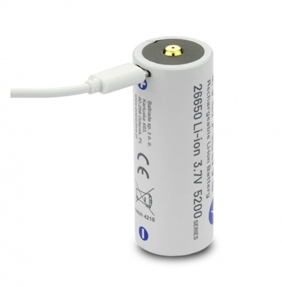Picture of Akumulators 26650 3.6V everActive litija 5200 mAh micro-USB lādēšana iepakojumā 1 gb.