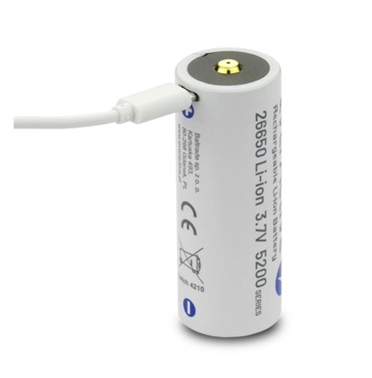 Picture of Akumulators 26650 3.6V everActive litija 5200 mAh micro-USB lādēšana iepakojumā 1 gb.