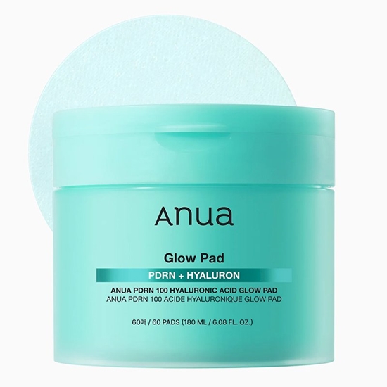 Picture of ANUA PDRN 100 Hyaluronic Acid Glow Pad Moisturizing and Brightening Face Pads, 60 pcs* 180ml