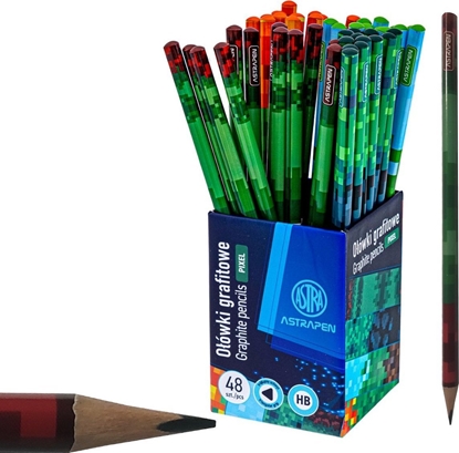 Attēls no Astra Zestaw oówek HB trójktny grafitowy  Minecraft Pixel One ASTRA 48szt