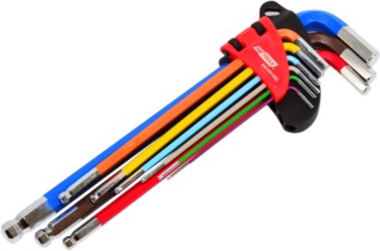 Изображение AWTools AWTOOLS KLUCZE IMBUSOWE HEX/ 1,5-10,0mm/ 9szt. KOLOR KULA DUGIE BLACK LINE