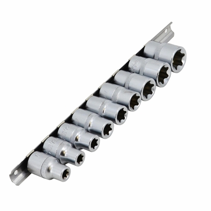 Изображение AWTools AWTOOLS ZESTAW NASADEK TORX 1/2" E10-E24 - 9 CZCI