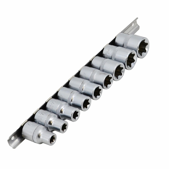 Изображение AWTools AWTOOLS ZESTAW NASADEK TORX 1/2" E10-E24 - 9 CZCI