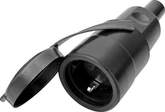 Picture of Bachmann Vollgummikupplung CEE7/3, abnehmbarer Deckel, VDE, IP44, schwarz