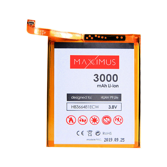Picture of BATTERY MAXXIMUS HUAWEI P9 Lite 3000mAh  HB366481E