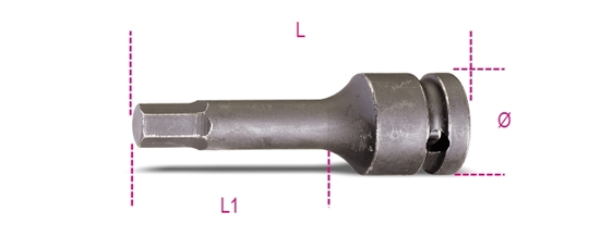 Picture of Beta Tools Nasadka trzpieniowa imbusowa hex udarowa 1/2" H14 x 78mm (007200514)
