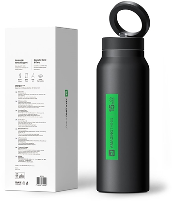 Attēls no Butelka AmazingThing z uchwytem magnetycznym kompatybilnym z MagSafe na wod sportowa trening - czarna