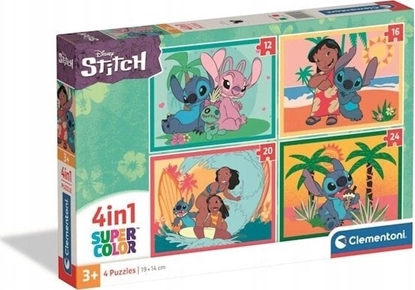 Picture of Clementoni Puzzle SuperColor 4w1 Disney Stitch - cznie 72 elementy (21745)