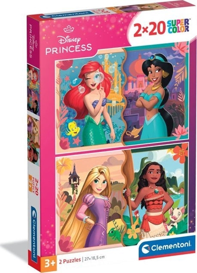 Изображение Clementoni Puzzle SuperColor Disney Princess 2x20 elementów (24092)