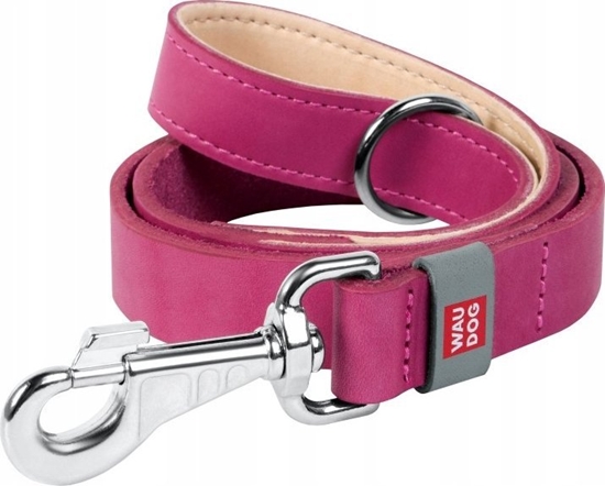 Picture of Collar Smycz dla psa z naturalnej skóry WAUDOG szer. 20 mm, d. 122 cm róowa