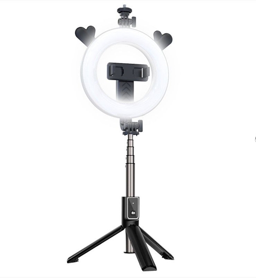 Picture of CP X5 LED 16cm Rechargeable Selfie Lamp with BT Remote & Handle + Floor Stand 20-90cm + Phone Holder