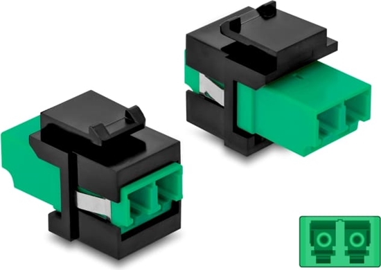 Picture of Delock Keystone Module LC Duplex female to LC Duplex female green / black