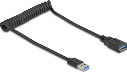 Attēls no Delock USB 5 Gbps Coiled Cable Type-A male to Type-A female 0.4 to 0.6 m black