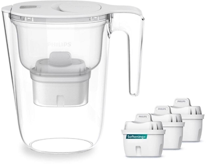 Picture of Dzbanek filtrujcy Usorteret Philips AWP2943WHT3/31 Water filtration pitcher 2.6L, white, fliptop, + 2 extra filters- softening