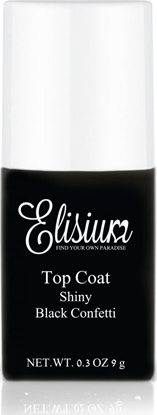 Picture of ELISIUM_Top Coat Shiny top do lakierów hybrydowych Black Confetti 9g