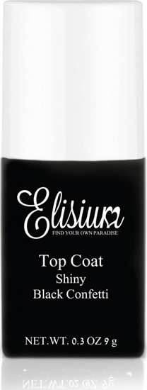 Picture of ELISIUM_Top Coat Shiny top do lakierów hybrydowych Black Confetti 9g