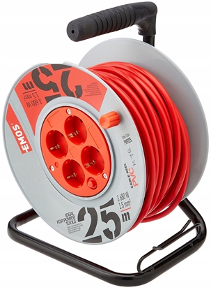Изображение Emos PVC przeduacz zwijacz kabla - 4 gniazdek 25 m 1 5 mm2 SCHUKO P09225 (8595025321220)