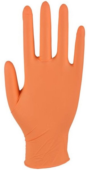 Picture of Examination glove, ABENA Classic Sensitive, S, orange, nitrile, powder-free - (100 pcs.)
